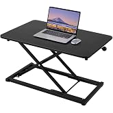 Dekhaoxe Adjustable Standing Desk Black Converter Keyboard Riser 23.6 Inch | Computer Keyboard Stand for Desktop, Stand Up Desk Riser, Computer Workstations for Laptop and Single Monitor Office Use