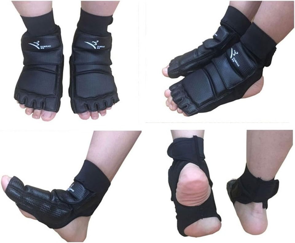 Wonzone Taekwondo Training Boxing Foot Gear Martial Arts Protector Sparring Gear Muay Thai Kung Fu Tae Kwon Do Feet Protector TKD Foot Gear Support for Men Women Kids Black : Sports & Outdoors