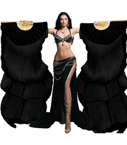 Amazon.com: Hitopin 1 Pair Belly Dance Silk Fans, Chinese Dance