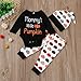 Cute Infant Baby Girl Boy Halloween Clothes Long Sleeve Pumpkin Romper with Hat and Pants Outfits Set 3PC (0-6 Months, Black)