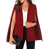 GAMISOTE Womens Cape Blazer Split Sleeve Open Front Casual Jacket Coat Workwear