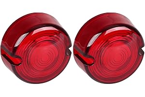 XMMT 3 Inch Flat-Style Red Bullet Turn Signal Light Lens Cover Compatible for Harley Sportster XL 883 1200 Custom,Dyna FXD,Softail Bad Boy FXST