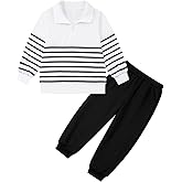 grehava Toddler Boys Sweatsuit 12M-5Y Baby Boy Sweatshirt Outfits Quarter Zip Pullover Matching Joggers