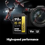 Lexar Professional 512GB 1800x SDXC UHS-II Gold SD Memory Card 270MB/s view 3