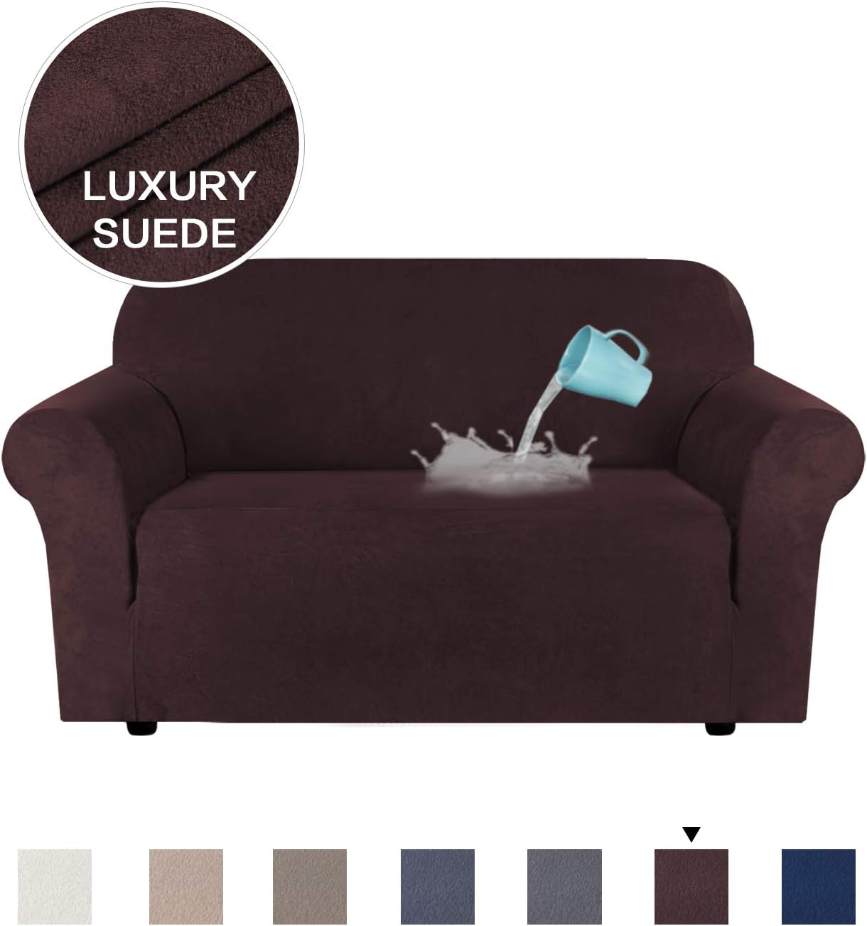 H.Versailtex High Stretch Velvet Plush Sofa Cover Water Repellent