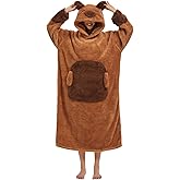 Blanket Hoodie Panda Wearable Blanket Long Pullover Unisex Adult Animal Oversized Sweatshirt with Sleeves Oversized Women Men