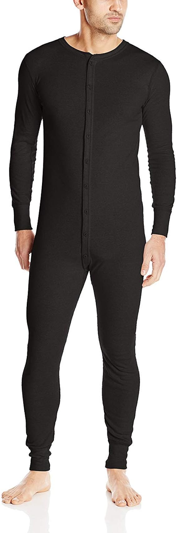 Noble Mount Mens Union Suit Waffle Knit Thermal Mens Onesie Pajamas