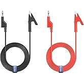 ALLmeter Banana Plug to Alligator Clip Test Cable PVC Insulated 20A 1000V 1.2m Electrical Test Lead for Multimeter,Power Supply,Repair Shop and School Laboratory