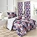 Grand Linen 2 Piece Plaid Red, White and Blue Window Curtain Set (Matches Our Baseball Sports Theme Bedding)