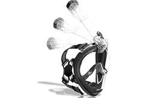 SABRE COVE R10 Full Face Snorkel Mask Adults, Snorkeling Mask Gear for Adults&Kids, Fully Enclosed CO2 Transportation Solution, Silicone Bonding Anti-Leak&Anti-Fog, Foldable for Portability