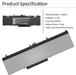 YXKC WJ5R2 Laptop Battery Replacement for Dell