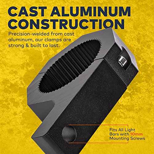LAMPHUS Cruizer LED Off-Road Light Horizontal Bar Clamp Mounting Kit 1"/ 1.5"/ 1.75"/ 2" [1 Clamp] [Includes Allen Hex Key] [User-friendly] - For Light Bar Bull Bar Tube Clamp Roof Roll Cage Holder - Thumbnail 2