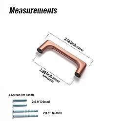 Goo-Ki Brushed Copper Cabinet Pulls with 3''Hole