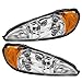 Brock Aftermarket Replacement Driver Left and Passenger Right Halogen Combination Headlight Assemblies Set Compatible With Pontiac Grand Am