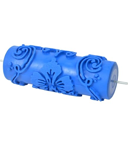 BUUEERR 7-Piece DIY Patterned Paint Roller Set – Decorative Rubber Rollers With Plastic Handles (Model EG072)