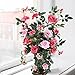 GTIDEA European Royal Style Design Artificial Potted Flowers Realistic Silk Rose Arrangements for House Office Restaurant Table Centerpieces Windowsill Decor