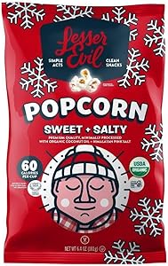 LESSEREVIL Organic Sweet + Salty Popcorn, 4.6 OZ