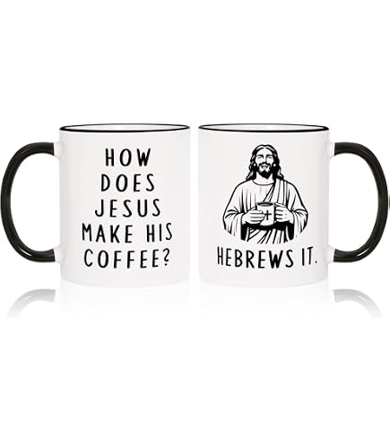Tazza Da Caffè HOSALA Con Scritta How Does Moses Make Coffee? 325 Ml, Ceramica, Divertente Regalo Per Ebrei E Amici, Idea Umoristica - 2