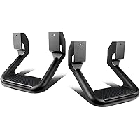 DNA MOTORING Pair Aluminum Side Hoop Steps Universal Side Step Compatible with Chevy GMC Dodge Pickup Trucks SUVs, 11" L x 6"