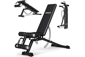 Mikolo 1200LB Weight Bench, Adjustable Workout Bench with Detachable Leg Support, Vertical Storage Space-Saving Exercise Bench for Home Gym, Incline Flat Decline Sit Up Bench for Full Body Fitness