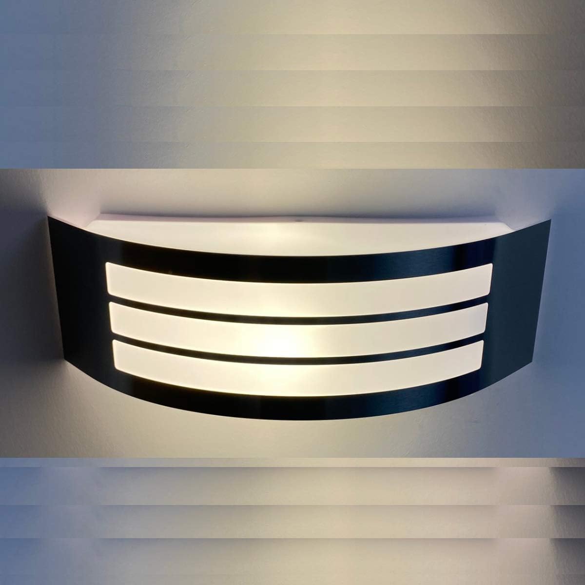 CGC Lighting Stainless Steel Outdoor Outside Wall Light Indoor Garden Patio Porch Door Garage (Black) - Image 5