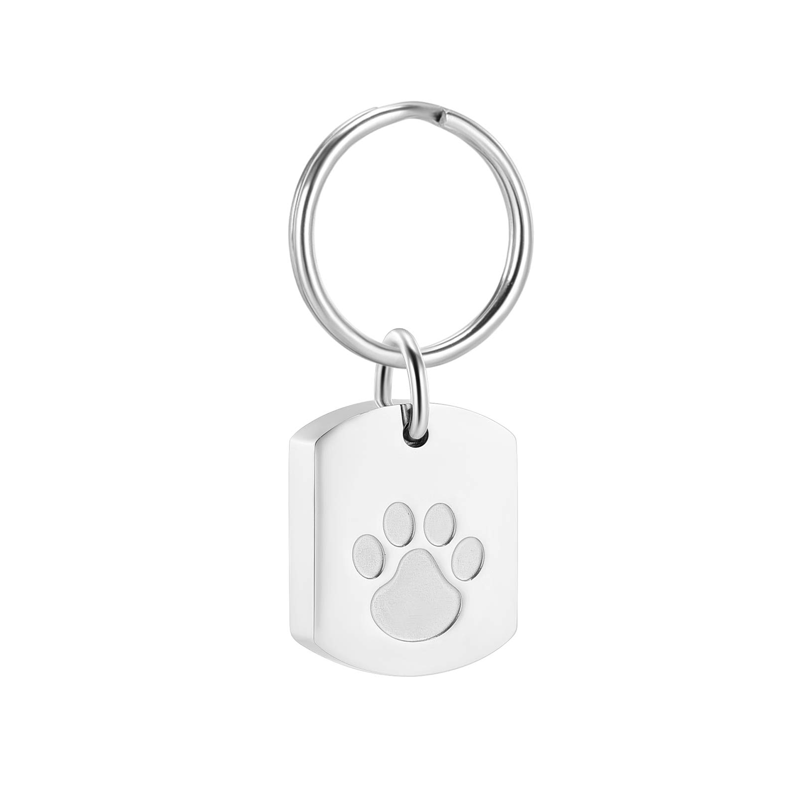 Minicremation Cremation Jewelry Urn Necklace for Ashes for Pet, Paw Print Memorial Ash Jewelry, Keepsake Holder Memorial Dog Tag Urn Necklace for Cat, Stainless Steel, No Gemstone — image 1