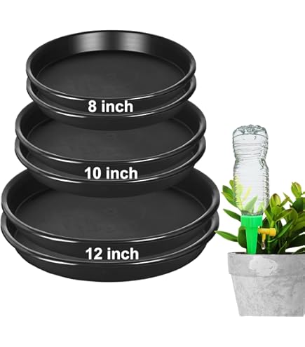 Lot De 12 Soucoupes Rondes En Plastique Pour Plantes - Grand Pot De Fleurs - Robustes - Plateaux D'eau épais Pour Intérieur Et Extérieur - Noir (45,7 Cm