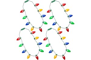 CPPSLEE Christmas Light Up Bulb Necklace - Ugly Sweater Party Favor Necklace Light Supplies Accessories - Christmas Decorations Best Xmas Gift (4 Pack)