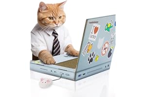 Suck UK | Cat Laptop Scratcher | Cardboard Cat Scratcher | Cat Computer Cat Scratching Board | Cat Scratchers for Indoor Cats | Cat Furniture & Cat Accessories | Cat Scratch Laptop | Cat Scratch Pad