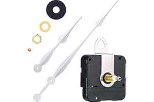 Hicarer High Torque Long Shaft Clock Movement Mechanism Clock Replacement Motor with 12 Inch Long Spade Hands