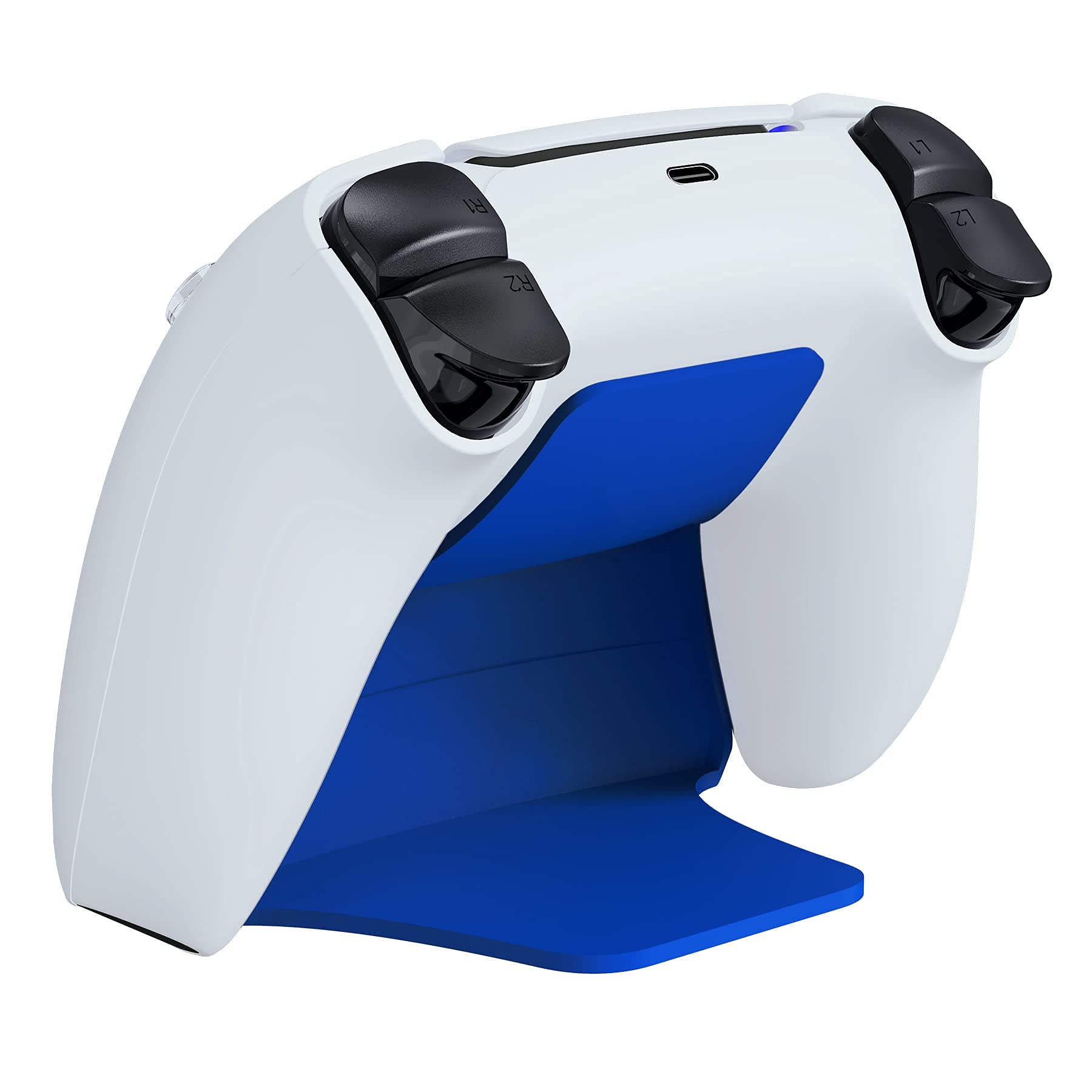 PlayVital PS5 Compatible Controller Stand, Rubber Pad Included, Stand Compatible with PlayStation 5 Controllers [Blue]