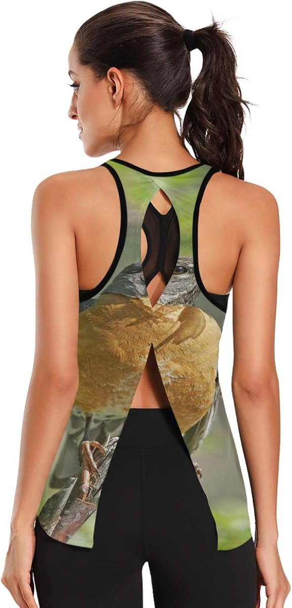 CLQQP Workout Tank Tops for Women Special Monochrome Birds