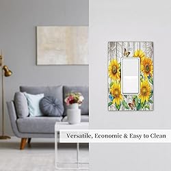 Yamxbfa Rustic Sunflower Farmhouse Floral Wooden