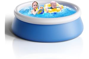 RELEXEST Inflatable Above Ground Pool 6' x 20" Round Inflatable Top-Ring Swimming Pool Quick Set Blow Up Pool for Backyard Graden Summer Water Party