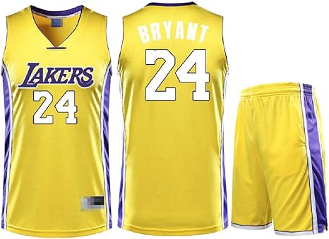 Amazon Co Jp バスケットボールウェアレーカー 24バスケットボールジャージメッシュ通気性バスケットボールtシャツセット バスケットボールトレーニングス スポーツ アウトドア