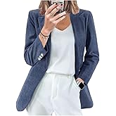 Ladyful Womens Baggy Corduroy Blazer Jacket Dressy Casual Work Suit Jacket Fall Winter Trendy Coat Outerwear