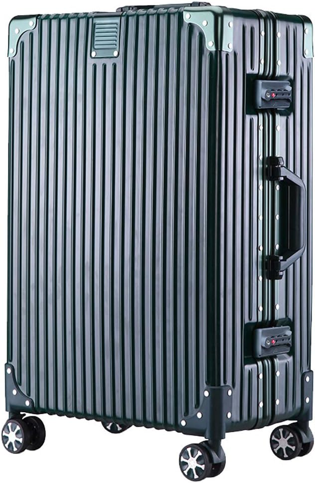 King Boutiques Scratch-resistant Aluminum Frame Trolley Case Wear-resistant Anti-fall Suitcase Unisex Suitcase Universal Wheel Boarding Lock Box (Size : 35 * 23 * 56cm)