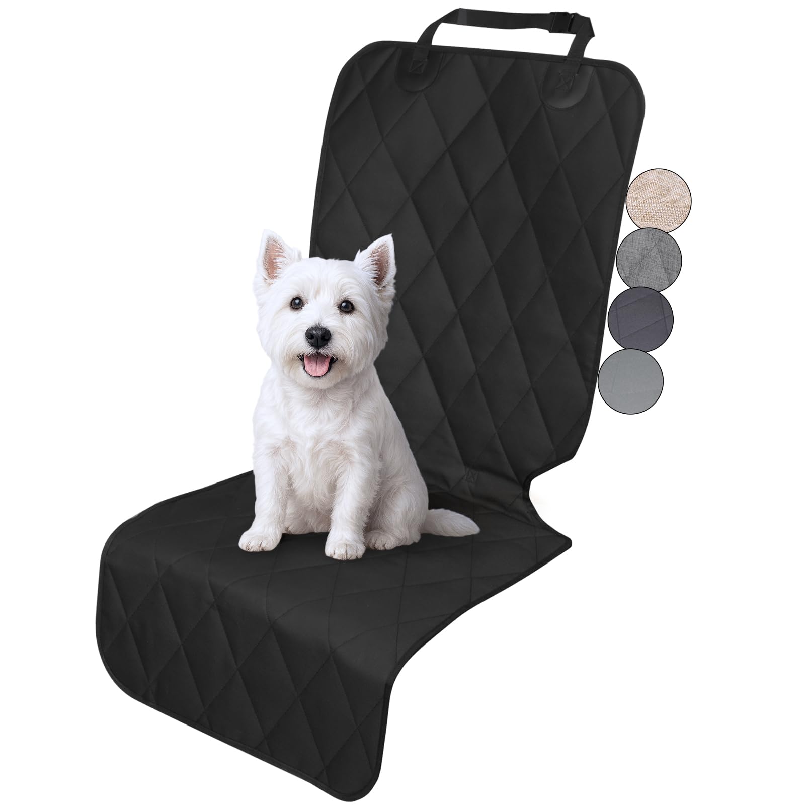 VIVAGLORY Front Car Seat Cover for Dog Seatflex Dog Seat Protector, Car Cover for Pet, Front Single Bucket Captain Chair Protector, Large, Black, 1Pack