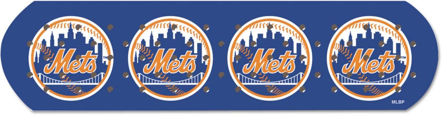 MLB Adhesive Bandages, NY Mets, 1" x 3", 50/Box
