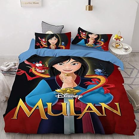 Amazon Amazacer 02 Mulan 3ピース布団カバーセット マイクロファイバー 柔らかくて快適で すべての季節に適した ディズニープリンセス布団カバー A8 140 X 210 Cm 80 X 80 Cm Color Size 0x0cm 80x80cm 寝具カバーセット オンライン通販