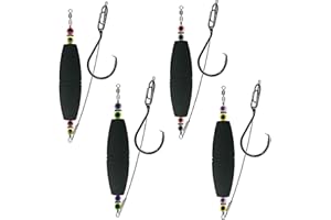 PFEIBK 4 Pack Catfish Rigs for Bottom Fishing, EVA Santee Rig Catfish Floats Rigs Catfishing Equipment Tackle Combo Bait Floats Fishing Bobbers Popping Corks with Circle Hooks