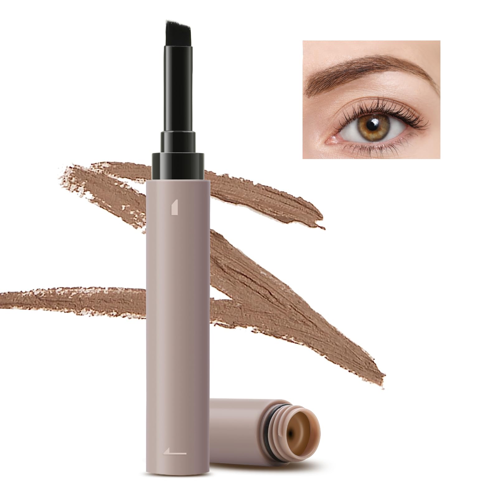 Boobeen Cream Eyebrow Pomade, Waterproof Brow Contouring Pen, Eyebrow Color that Fills and Shapes Brow Hairs, Long Lasting