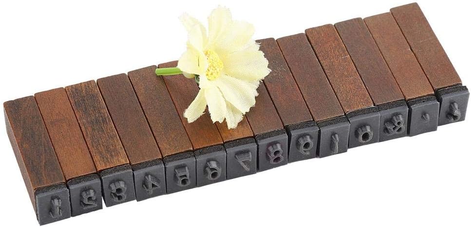 SATOHA Vintage Wood 70pcs Letter Number Rubber Stamps Set, Small Wooden Box (8.8 x 5.0 x 14.8 cm, Wood), 4 x 1.2 x 0.9 centimeters - Image 4
