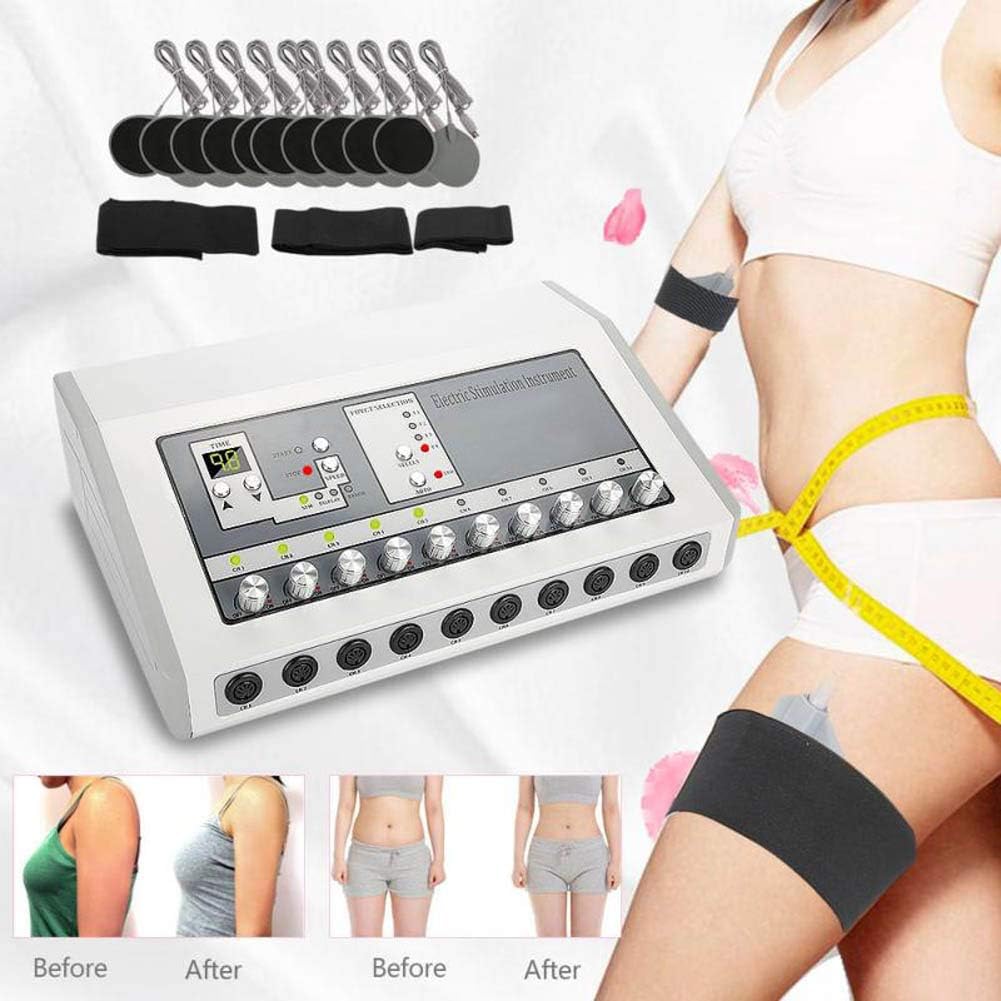 Homesave Microcurrent Machine Equiped with 10 Groups of Pads for Muscle Relaxation/Dietary Obesity/Flat Sagging Breast/Waist and Leg Pain and Rehabilitation Therapy