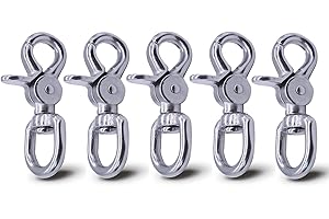 FRCLONA Lobster Clasp - 5PCS Trigger Snap Hooks Heavy Duty Quality 316 Steel, Strong and Durable Wide Applicability of The Swivel Clasp, Perfect for Bag Straps, Pet Leashes (5)