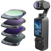 TELESIN ND Filter Kit for DJI Osmo Pocket 4 3 Xtra Muse, Magnetic Filter | 4-Pack CPL ND16/64/256 Lens Filter, HD Ultra Thin, Neutral Density Polarizing, Pocket 4 3 Accessories for Travel Vlog