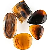 ColouredRocks (5pcs) Montana Agate Crystals, Cabochons, Flat Back Stones, Polished Gemstones, Jewelry Making Supply, DIY, Crafts, Decor, Gift, Wholesale Bulk (150 carats) (20-35mm)