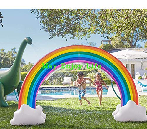 Gayisic Rainbow Sprinkler Inflatable Pools Summer Fun Outside Backyard Family Water/Birthday Party Toy for Children Infants Toddlers,Boys, Girls and Kids