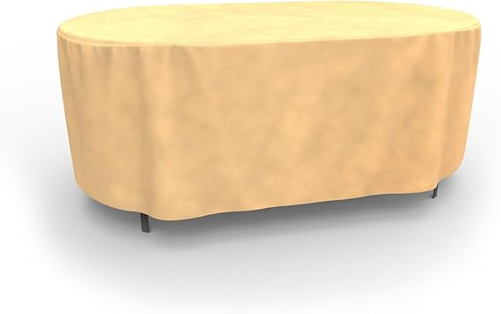 Amazon Com Budge All Seasons Oval Patio Table Cover Medium Tan Patio Table Covers Garden Outdoor