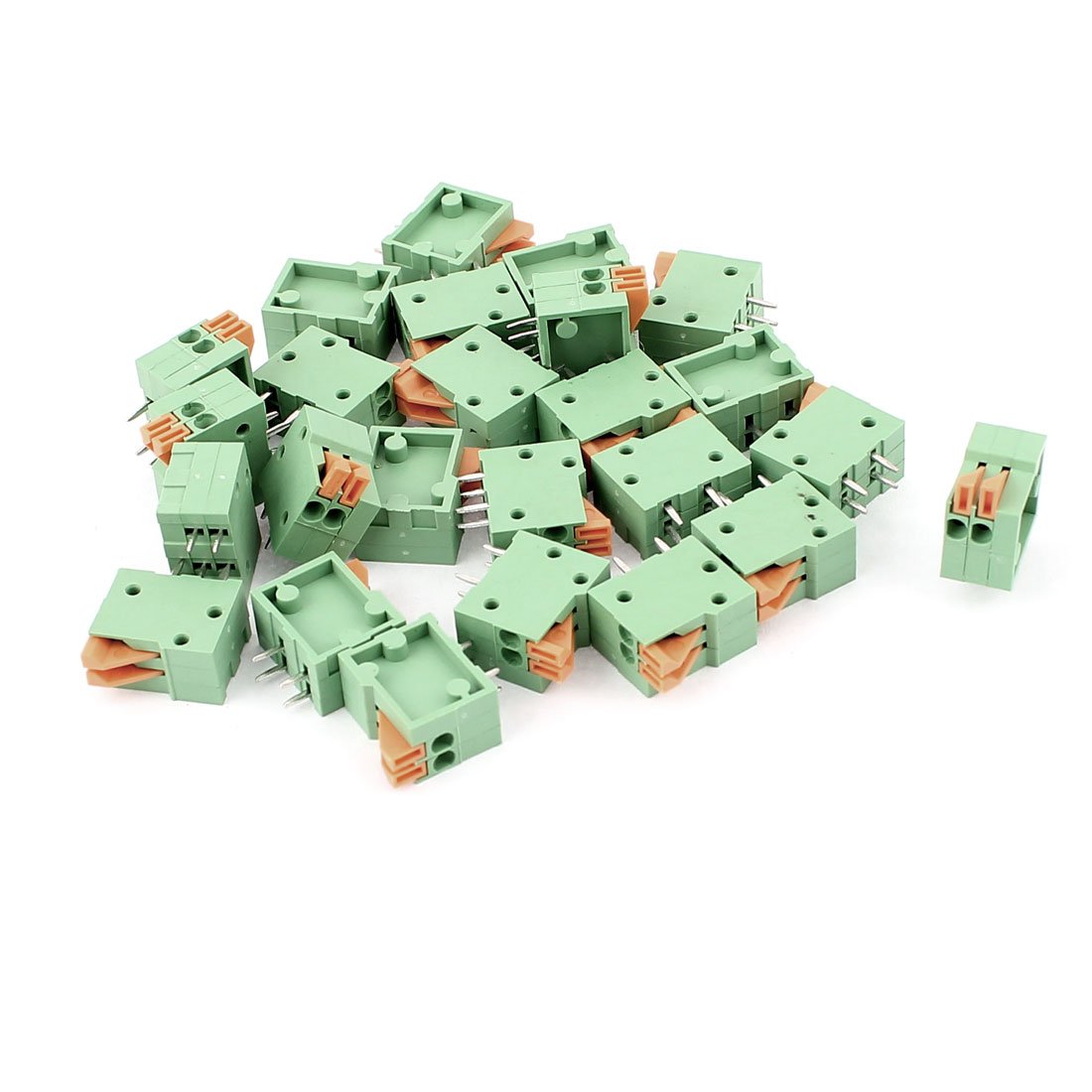 Sourcingmap 25Pcs 2 Position 2.54mm 4 Spring Terminal Blocks Connectors 150V 2A
